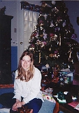 Erica In Front Of Xmas Tree